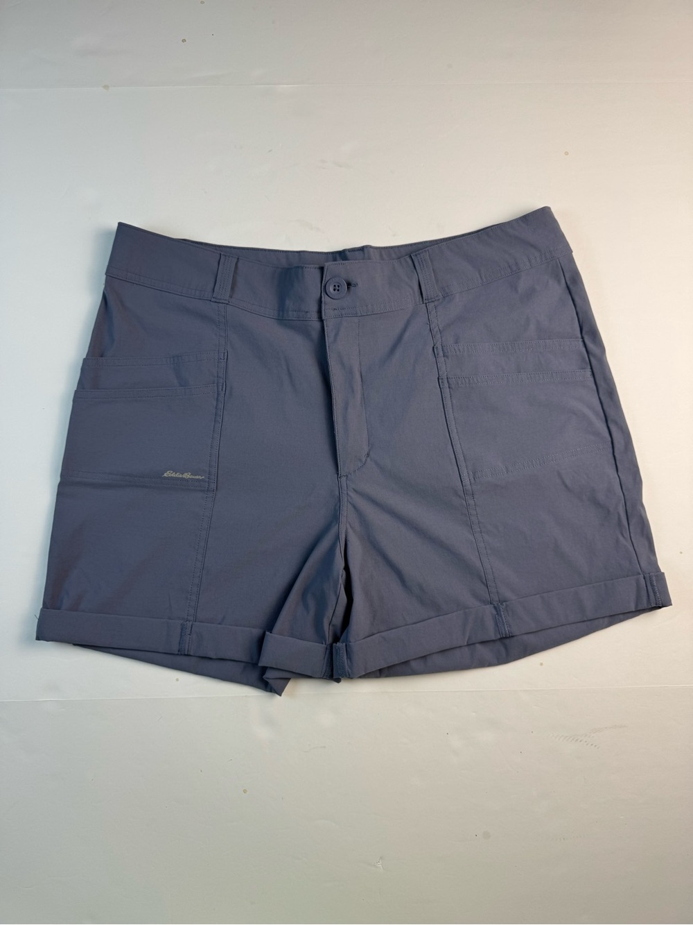 Eddie Bauer Slate Blue Roll-Cuff Utility Shorts
